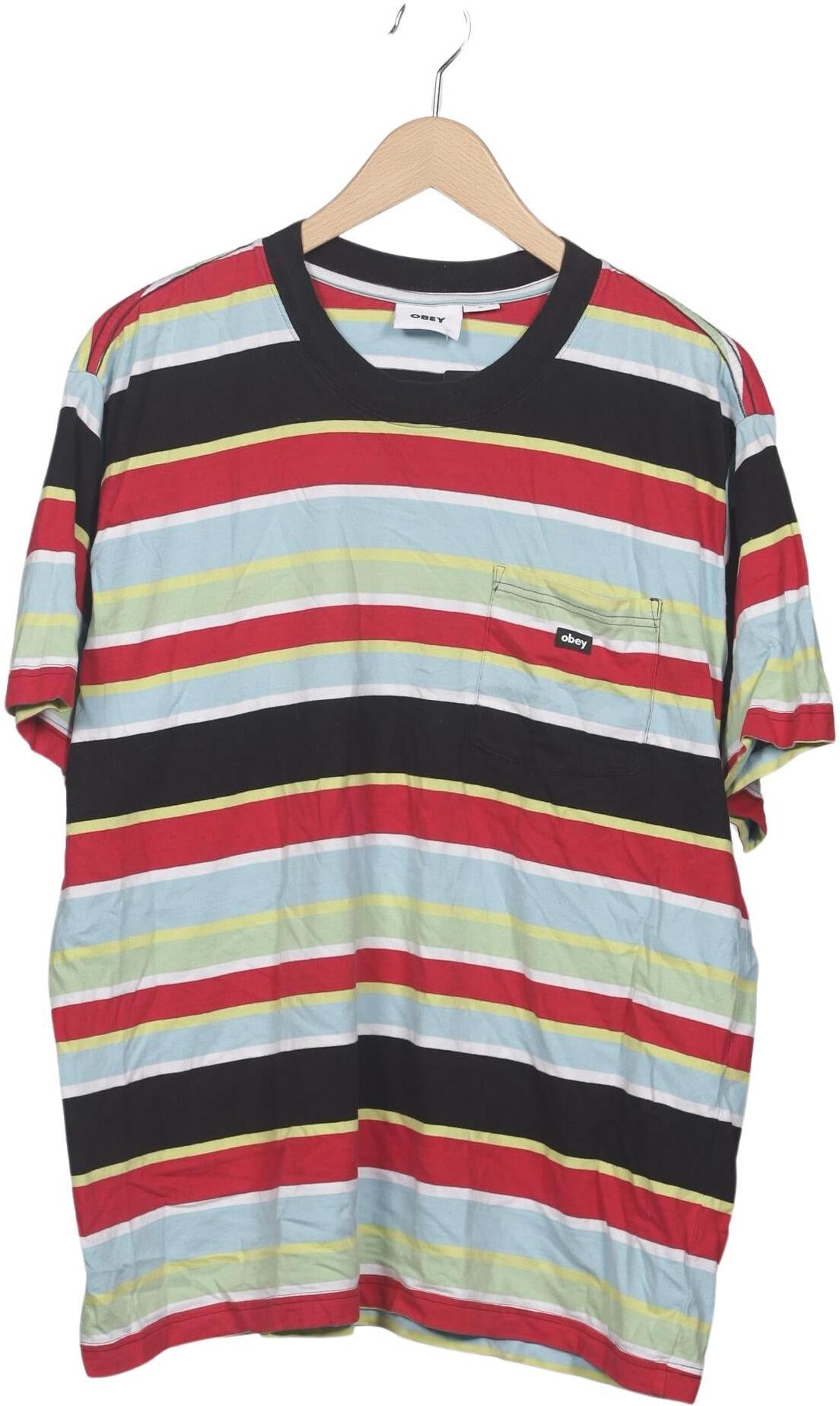 Obey Herren T-Shirt, Mehrfarbig, Gr. XL, Baumwolle - Second Hand