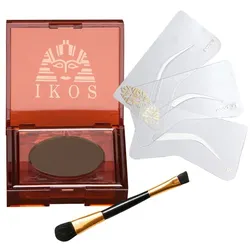 IKOS Augenbrauen-Formliner Set (Puder 3g + 3 x Schablonen + Pinsel)