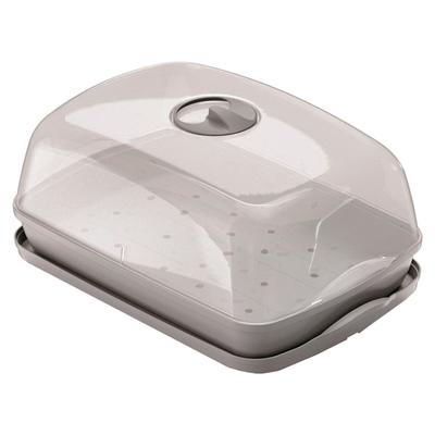 Prosperplast - RESPANA Tisch-Gewächshaus, 3,6 l, Saatschale – 39,1 x 25,7 x 18,5 cm, Steingrau farbe