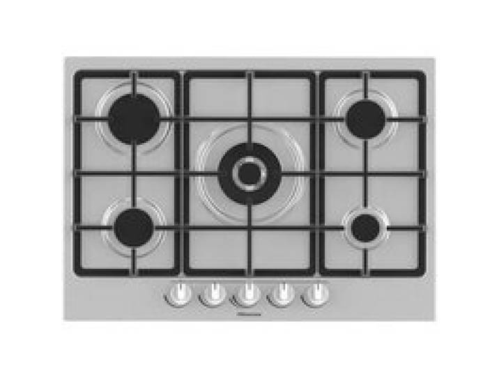 Plaque de cuisson à gaz - Hisense - GM773XF - 5 zones - Brûleur Wok double couronne - Inox anti-traces