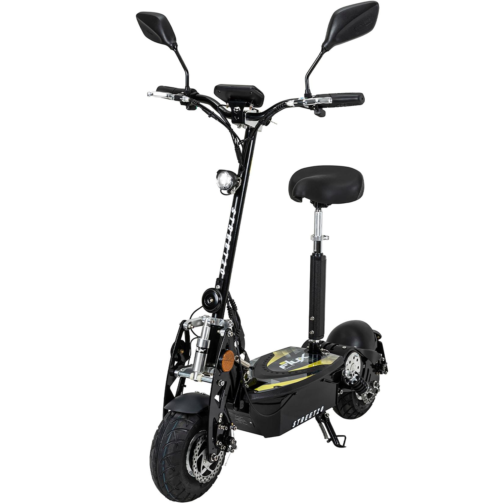 eFlux Street 20 Pro E-Scooter, Straßenzulassung, 20 km/h, 500 Watt, Elektroroller mit Sitz, klappbar