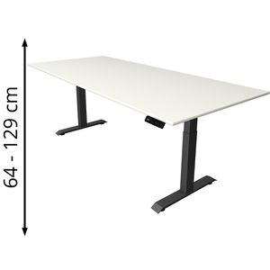 Kerkmann Schreibtisch Move 4, weiß / anthrazit, elektrisch höhenverstellbar, 225 x 64-129 x 100 cm
