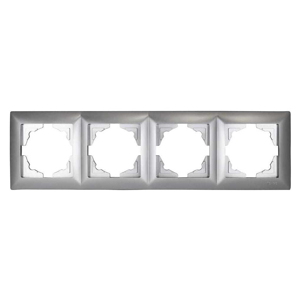Gunsan Visage 4-fach Rahmen für 4 Steckdosen Schalter Dimmer Silber (31794199)