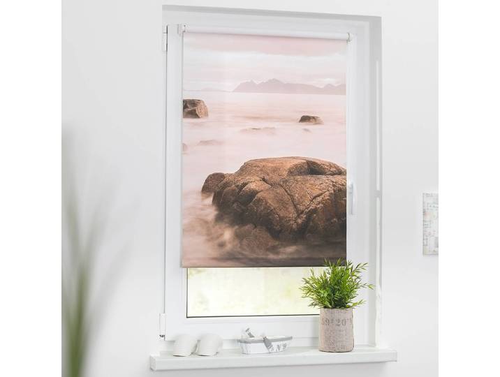Klemmfix Verdunklungsrollo Stone 45 x 150cm Beige