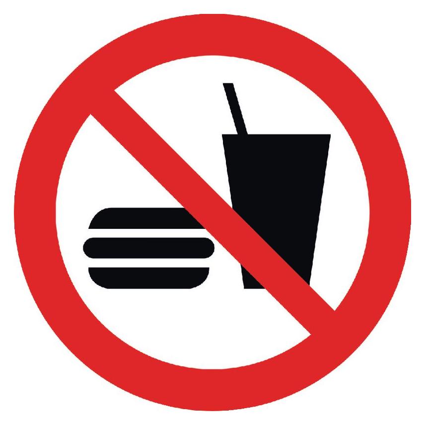 BRW Verbotsschild Essen und Trinken verboten - Ø 10 cm (538020.2100)
