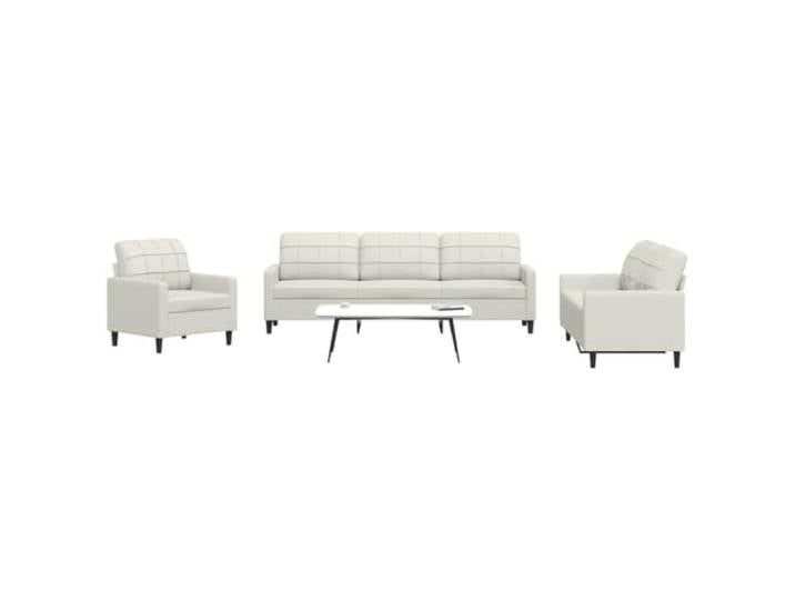 pokgdf 4-TLG Sofagarnitur mit Kissen Creme Samt Metallgestell, Dick gepolstert, Vielseitiger Fußhocker, Modernes Design