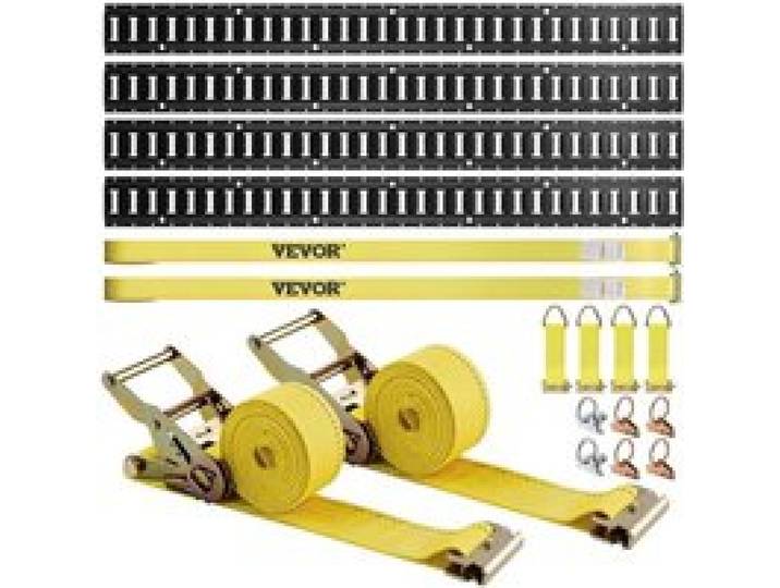 VEVOR Zurrschienen 18 Stk. Airlineschienen, Schwarz Transportschiene, 454 kg Max. Tragfähigkeit Ankerschiene, 1,52 m Schienenlänge Stäbchenzurrschiene zur Ladungssicherung für Anhänger und Wohnmobile