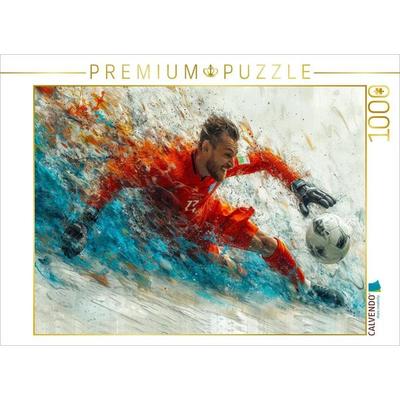 CALVENDO Puzzle Fußball Torwart, das Tor bleibt sauber | 1000 Teile Lege-Größe 64x48cm Foto-Puzzle für glückliche Stunden, Sonstige von , Calvendo