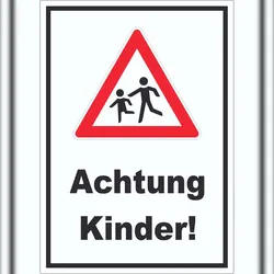 HB-Druck Achtung Kinder Aufkleber A0 (841x1189mm)