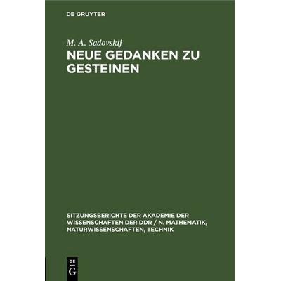 Neue Gedanken zu Gesteinen, Gebundene Ausgabe von Sadovskij, De Gruyter, 978-3-11-254831-8