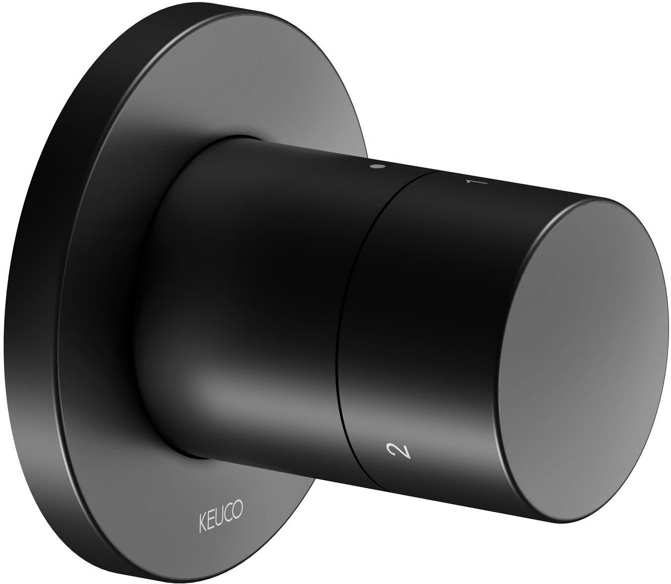 Keuco IXMO Black Selection Unterputz-Umstellventil für 3 Verbraucher, rund, Griff Pure