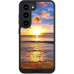 Nivocase Handyhülle für Samsung Galaxy S23 Hülle NIVOpure Case Schwarz Meer Sonnenuntergang Strand (Samsung Galaxy S23), Smartphone Hülle, Schwarz