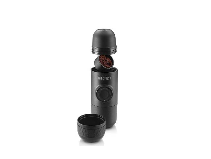 Reisekaffeemaschine WACACO Minipresso GR , schwarz, B:6cm H:17,5cm T:7cm, Kaffeemaschinen, Reisekaffeemaschine