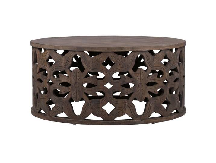 WOMO-DESIGN Couchtisch Beistelltisch handgefertigt aus Massivholz Sofatisch Wohnzimmertisch, Kaffeetisch Dschidda Braun Unikat Vintage Design Holztisch Mangoholz