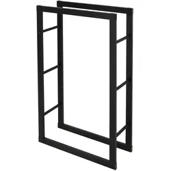 ML-Design Kaminholzregal 60x100x25 cm Schwarz | Metall, Innen/Außen, Holzaufbewahrung Kamin Holzständer