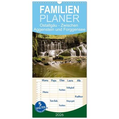 Familienplaner 2026 - Ostallgäu - Zwischen Aggenstein und Forggensee mit 5 Spalten (Wandkalender, 21 x 45 cm) CALVENDO