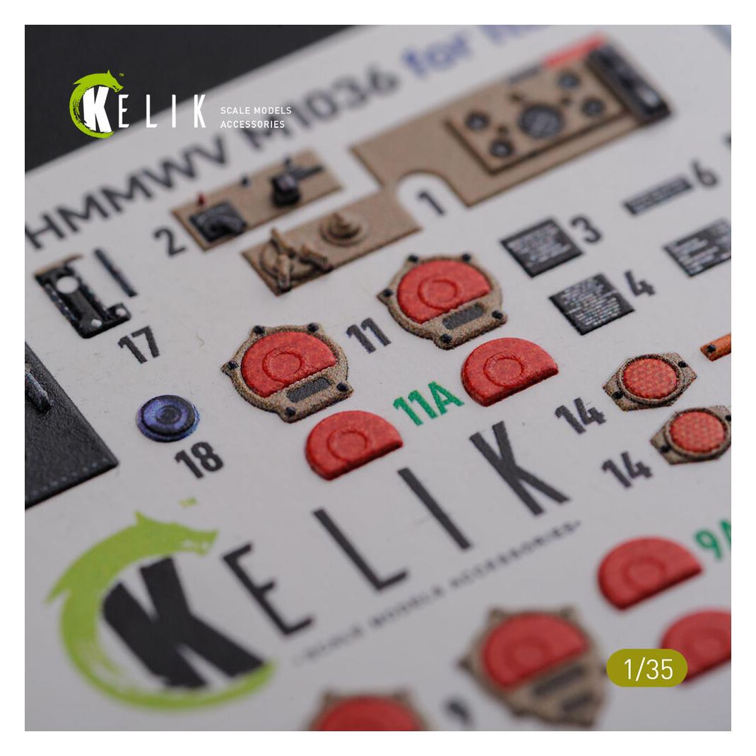 Kelik "HUMVEE" HMMWV M1036 with TOW Desert version Interior 3D Decal for Italeri kit (K35024)