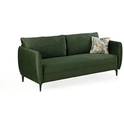 Sofa Novara Stoff Grün 3-Sitzer