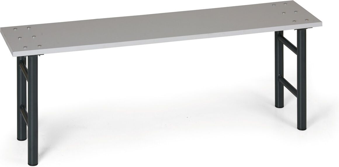 B2B Partner Umkleidebank, Sitzfläche – Laminat, 1500 mm, anthrazitfarbene Beine