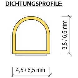 Infraworld Silikon-Profildichtung selbstklebend für Saunen und Infrarotkabinen 6,5 x 6,5 mm (Zuschnitt - bitte gewünschte Meteranzahl in Stück bestellen)