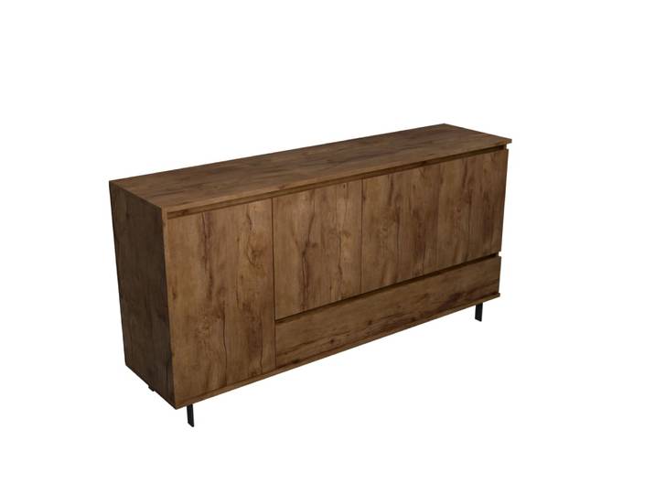 Buffet 4 portes effet noyer