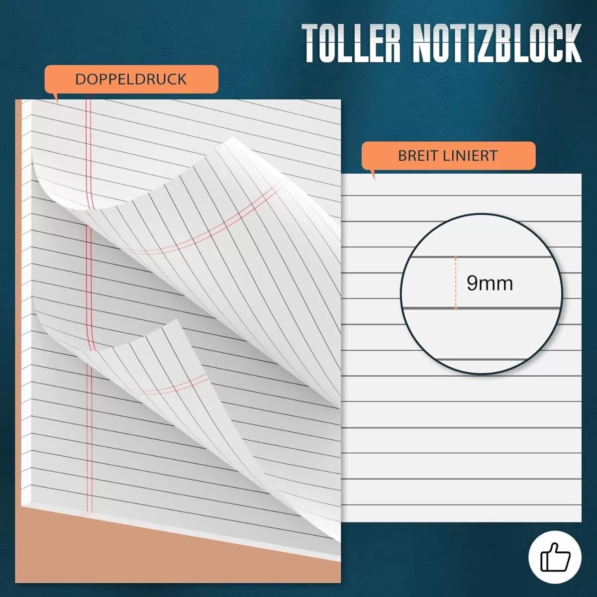INF A5 liniertes Abreiß-Notizblock-Set (4er) kompatibel mit portablen Notizbüchern, 50 Blatt pro Block, weiß, ideal für Schule