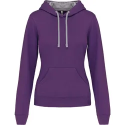 Kariban Damen Kontrast Kapuzen Sweater Hoodie K465 purple/oxford grey M