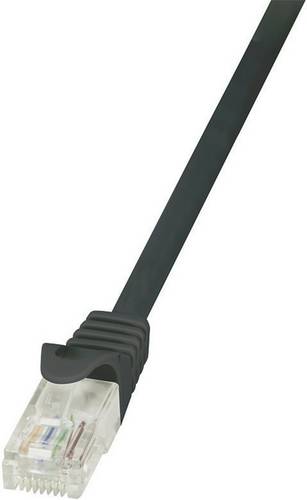 LogiLink CP2013U RJ45 Patchkabel CAT 6 U/UTP 0.25m Schwarz mit Rastnasenschutz