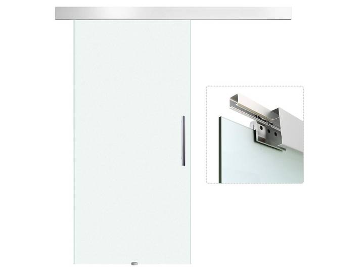 Homcom Innentür Alulegierung Glas Vollflächtig Satiniert, Klar, 0.8x205x102.5 cm, Schlafzimmer, Kleiderschränke, Schrankzubehör, sonstiges Schrankzubehör