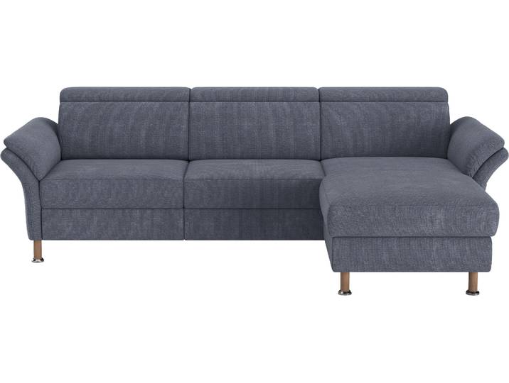 Ecksofa, Polyester, Grau/Blau 260×172 cm, Mit Motorischen Funktionen & Recamiere Rechts, Modern, Home-affaire