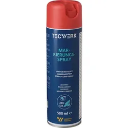 TECWERK Markierungsspray leuchtrot 500 ml Spraydose mit intensiven
