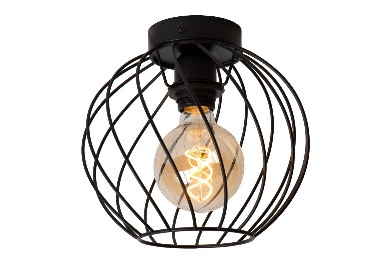Lucide DANZA Plafondlamp - Rond - Zwart