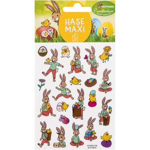 Heitmann-Eierfarben Sticker Hase Maxi, verschiedene Ostermotive, 44 Aufkleber, 44 Stück