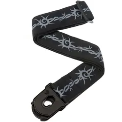 D’Addario Gitarrengurt - Nylongewebe, Planet Lock, Barbed Wire - Gitarrengurt