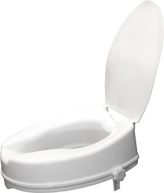 Aidapt Toiletverhoger met deksel - Wit - 10 cm hoog