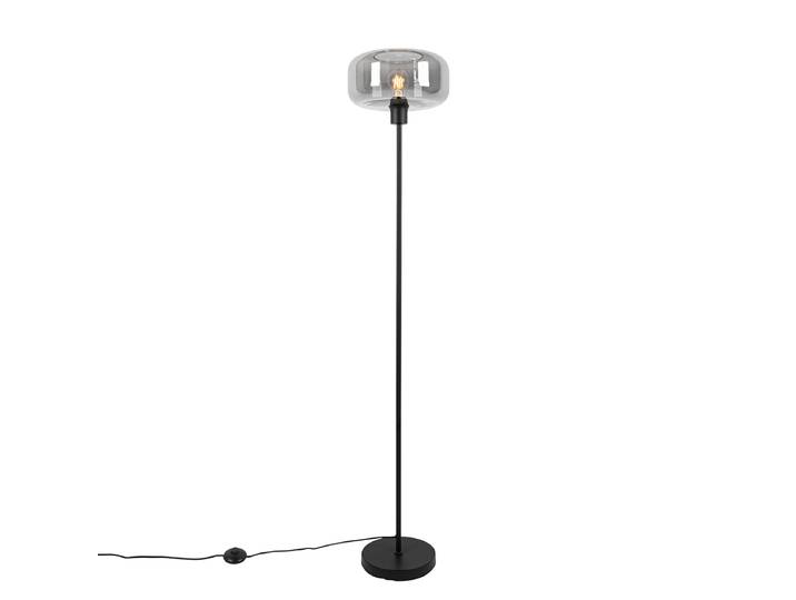 Lampadaire Art déco noir avec verre fumé - Bizle