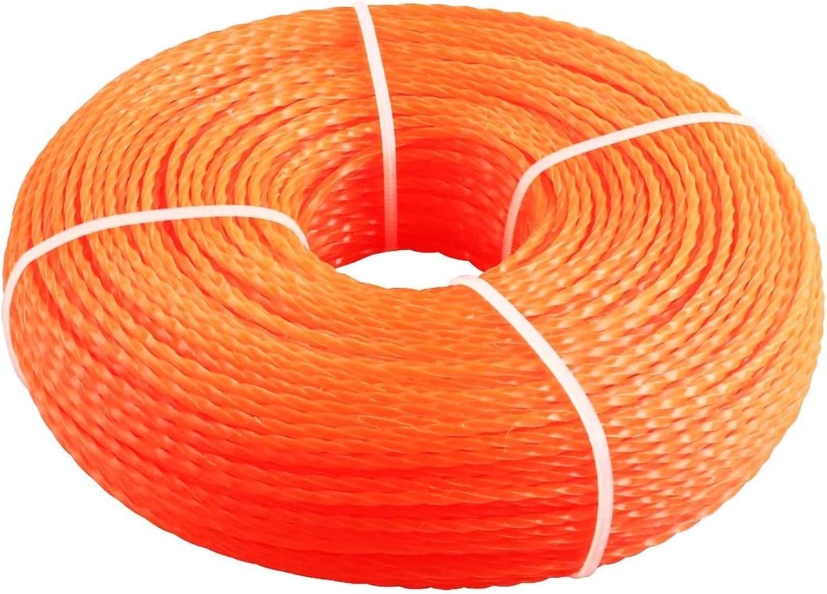 65 m Nylon Trimmerdraad 3 mm Oranje Maaidraad voor Grastrimmers en Gazonmaaiers