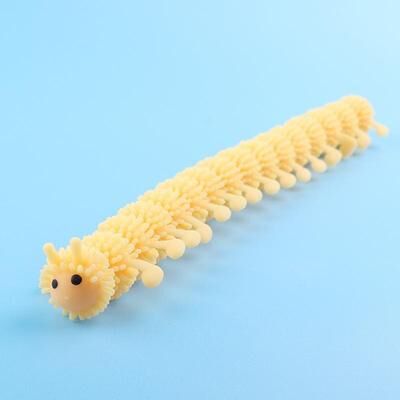 Snug & Styled Caterpillar Stretch Decompression Toy For Kids Sensory Fidget Play yellow