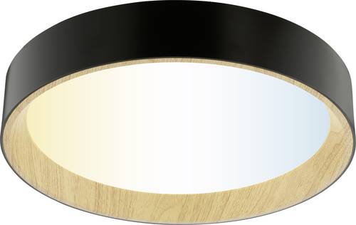 Brilliant G81090/76 Deckenleuchte LED 39cm Deckenleuchte Holz (hell), Schwarz