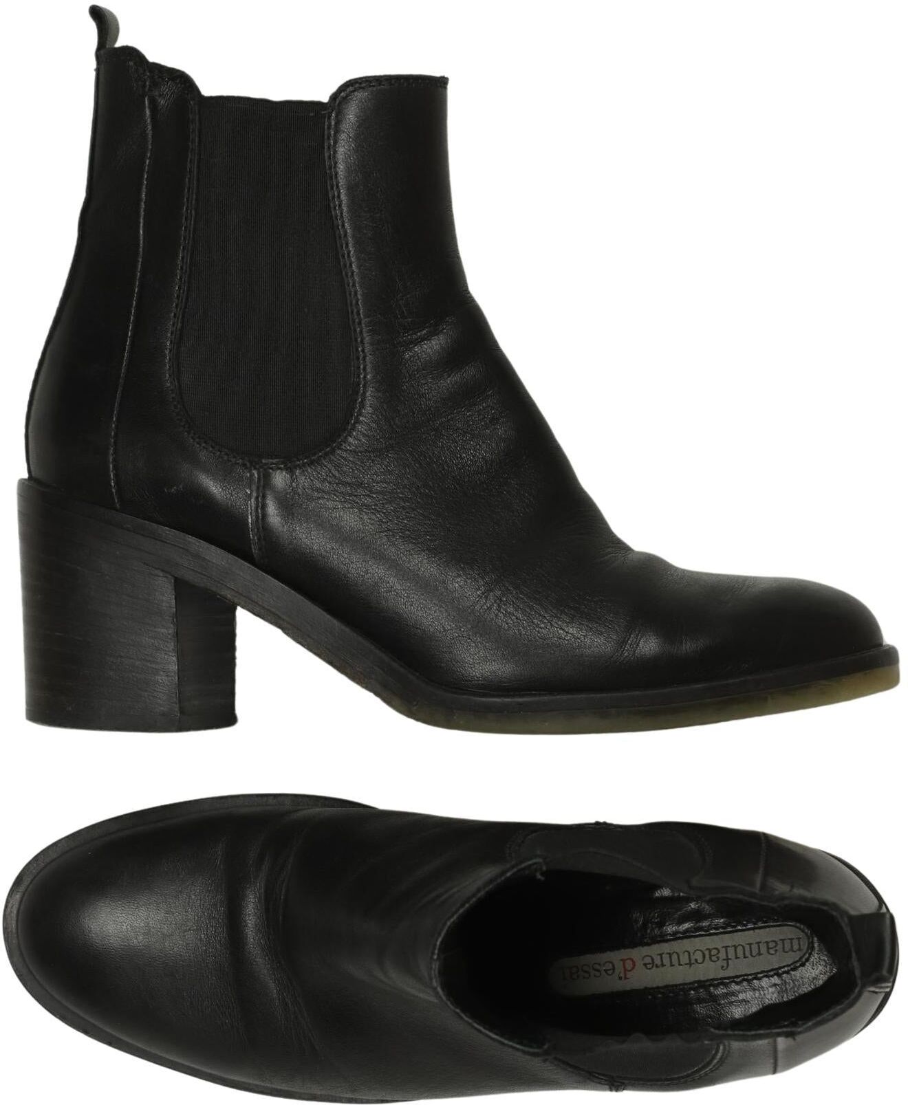 manufacture dessai Damen Stiefelette, Schwarz, Gr. EU 37, kein / Etikett - Second Hand