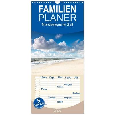 Familienplaner 2027 - Nordseeperle Sylt mit 5 Spalten (Wandkalender, 21 x 45 cm) CALVENDO