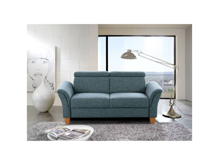 Sofa Eustis 2,5-Sitzer Blau Flachgewebe Amra 180 x 84 x 93cm Modern