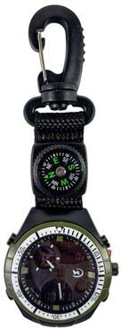 Multisell Products Hub Outdoor Hiking Watch With Compass & Carabiner Survival Sports Pocket Watch For Camping, Hiking, And Backpacking green