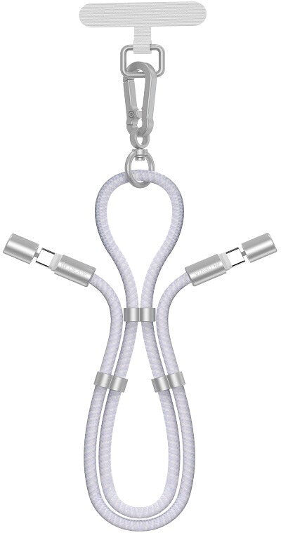 2-i-1 Justerbar Mobilstrop & USB-C til USB-C Kabel - Devia - Lilla