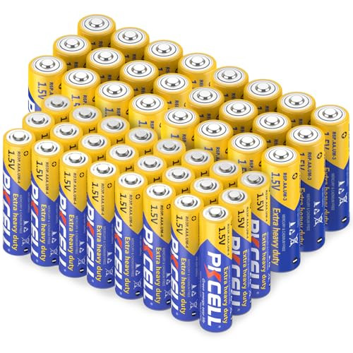 PKCELL Batterijset met 24 stuks AA (R6P) en 24 stuks AAA (R03P) 1,5V zink-koolstof batterijen