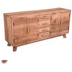 DELUKE Kommode KNUT Teak Natur 71x40x150cm Schrank Schlafzimmer Sideboard