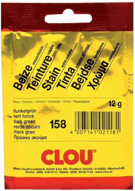 Teinture en poudre 158 vert foncé, soluble dans l'eau 12g Btl.CLOU (01510.00158.000010)