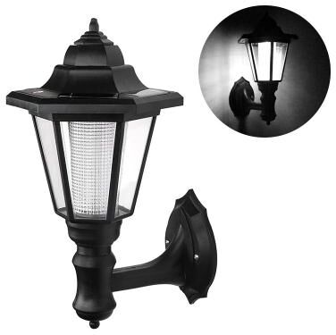 Inspire Curations Retro Hexagonal Solar Wall Light IP65 Waterproof Outdoor Fence & Garden Lamp white Light