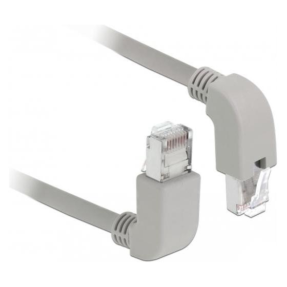 Delock Patch-Kabel RJ-45 (M) nach oben gewinkelt bis RJ-45 (M) nach unten gewinkelt (S/FTP, CAT6a, 0.50 m) (85870)