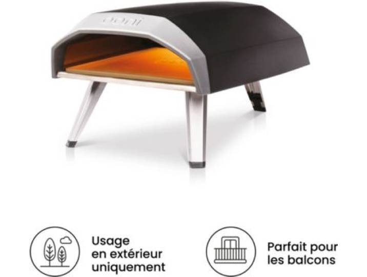 Ooni - Four À Pizza Gaz Koda 12 Noir Pizza 30 Cm, Préchauffage 15 Min, De 280 À 500°C